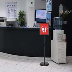 Upgraded Adjustable Sign Stand for Display, Pedestal Floor Signage Stand Hold…