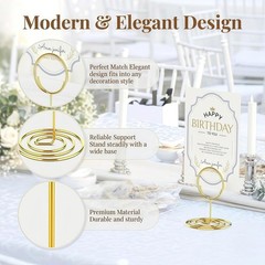 20 Pcs Gold Table Number Holders, 2.5-Inch Place Card Holders With Widened Base,