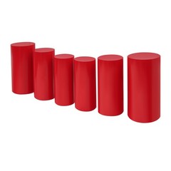 6Pcs Cylinder Pedestal Stands, Metal Display Stands For Wedding Birthday Decor