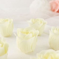 Balsa Circle 24 Ivory Scented Rose Soap Favors Gift Boxes Ribbons 1.5″,