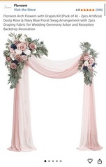 Floroom Artificial Rose Floral Swag Pink Blue White Green 2pcs Wedding