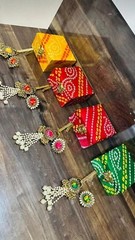 10 Classic Designer Tassel Side Kamarband Chabi Challa Satka With Ring and Box