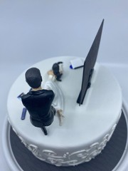 No Gamer Bride and Groom Funny Wedding cake topper COD or your game