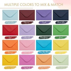 Gift Card Envelopes – 160-Count Mini Envelopes, 4 x 2.7 Inches, 16 Colors