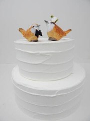 Wren Bird Cake Topper Bride Groom Love Wedding Engagement Carved Wood Statue