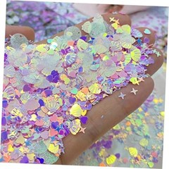2000 Piece Mermaid Seashell Glitter PVC Table Confetti for Wedding, Pink