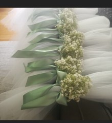 Set of 10 Sage Green Wedding Aisle/Pew decorations 36 Inches Long