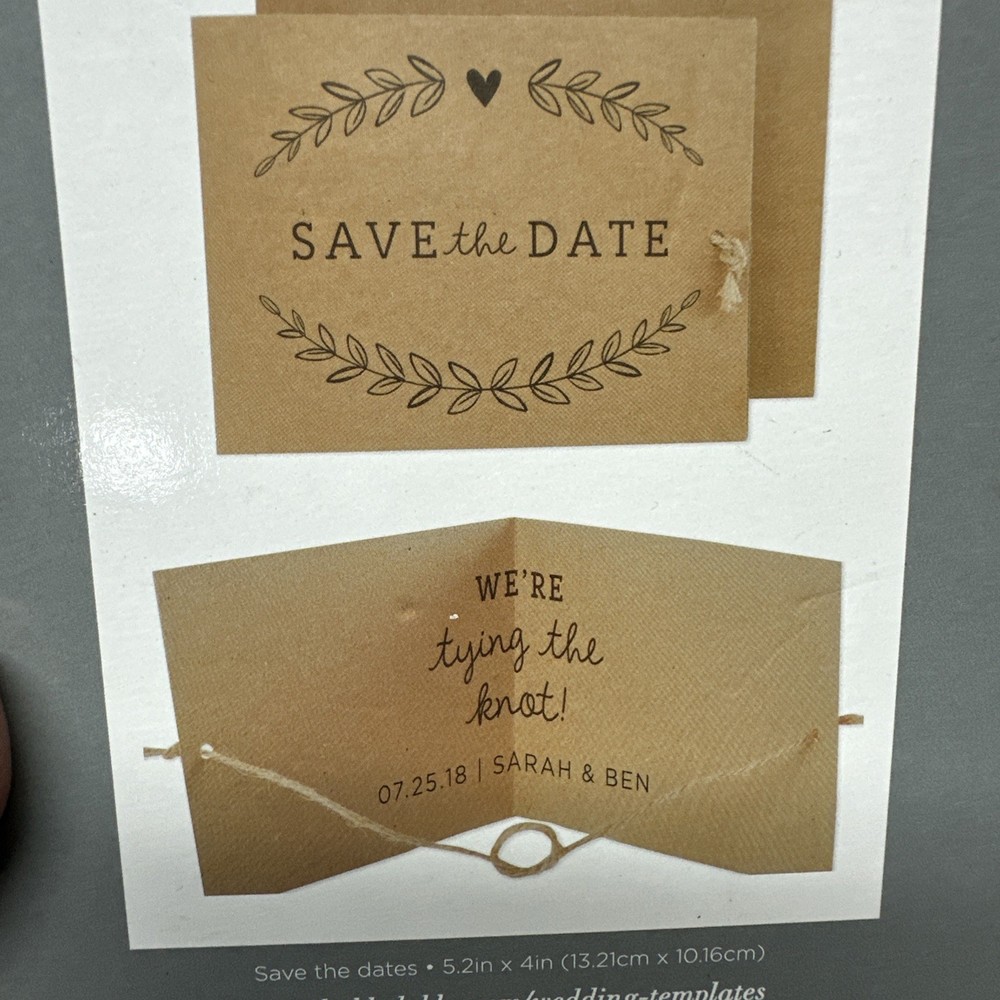 Vintage Hobby Lobby Wedding Invitations 50 Count Brown neutral color rustic new