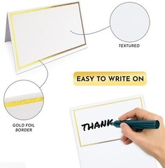 Evaster Place Cards Pack of 100 Premium Tent Name Place Cards for Table Setting