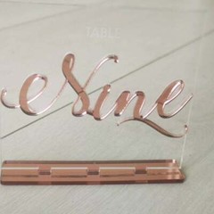 Clear Acrylic Wedding Table Numbers Calligraphy Freestanding Luxury Centerpieces