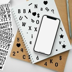 4680 Letter Stickers 30 Sheets Alphabet Stickers 0.5in Vinyl Self-Adhesive Nu…