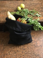 3″x5″ Cotton Single Drawstring Muslin Bags (Black color)- SET OF 50
