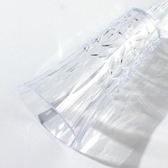 6 CLEAR Shatterproof 6 oz Plastic Champagne Flutes with Embossed Leaf Pattern