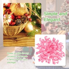 6 Pcs 4 Inch Grosgrain Curly Bows for Gift Wrapping Self-Adhesive Dark Pink