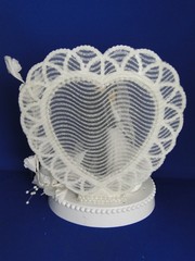 New Elegant Wedding First Dancing Couple Caketop, Lace Heart, #407A