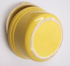 Yellow Stoneware Ceramic Pot with Lid + Handles Glossy Finish Heavyweight