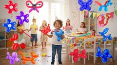 KADBANER 260Q Long Balloons 100 Pack latex 8.5 x 11 x 0.5 inches, Multi