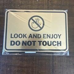 2 Pack Classic Framed Look and Enjoy Do Not Touch Sign Brushed Gold 4″ x 6″