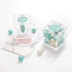 Small Acrylic Box with Lid Square Cube Transparent 2.2 x 2.2 x 2.2 Inch Clear