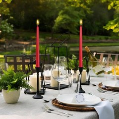 Mega Candles 12 pcs Unscented Red Taper 10 Inch x 7/8 Taper,