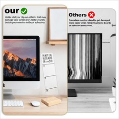 Monitor Memo Board with Removable Wooden Base 12.2 x 3.1 inches, Regular Hr