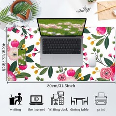 Bloss Pink Floral Desks Mat,Clearance Overstock Limited Stock Discontinued Si…