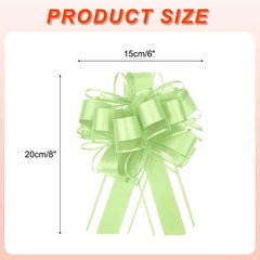 10 Pack 6 Inch Large Pull Bow Gift Wrapping Ribbon for Car Presents Fruit Green