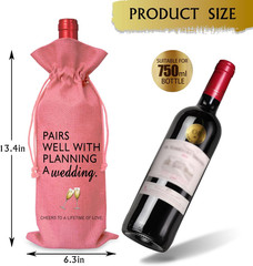 Wine Bag Wedding Gift for Mr and Mrs – Engagement Gift J14-Pink