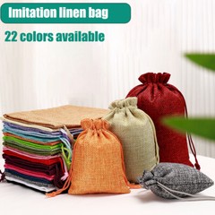 50pcs Burlap Favor Bag Hessian Drawstring Jute Sack Wedding Party Gift Pouch