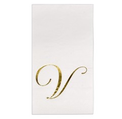 V Monogram Guest Napkins 100 Pack Initial Letter Personalized Napkins Paper D…