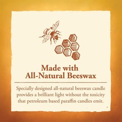 Candle By The Hour 50-Hour Beehive Candle Eco-Friendly Natural Beeswax Cotton