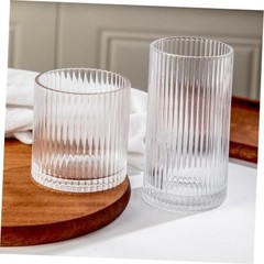 Ribbed Drinking Glasses 8pcs, 12oz and 10oz Glassware, Tumbler 8PCS- Clear