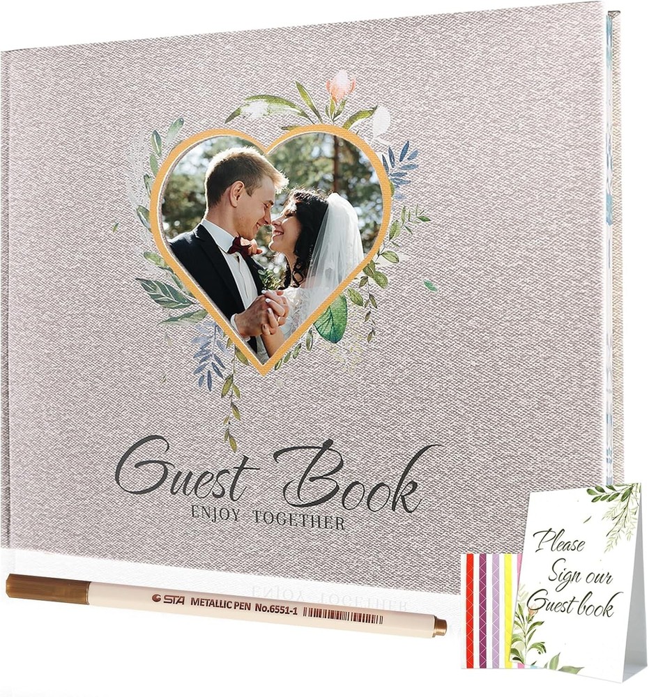 Wedding Guest Book – Personalized Polaroid Guest Book for Wedding with Pen 120P