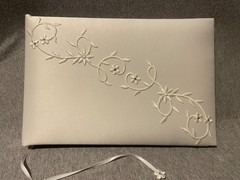 Cathy’s Concepts 3 Piece Wedding Bridal Set Guest Book Pen Holder & Ring Pillow