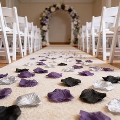 900PCS Dark Purple Black Silver Silk Rose Petals – Artificial Flowers
