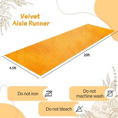Wedding Aisle Runner 4.5ftx20ft Gold Aisle Runners Velvet Carpet Runner for P…