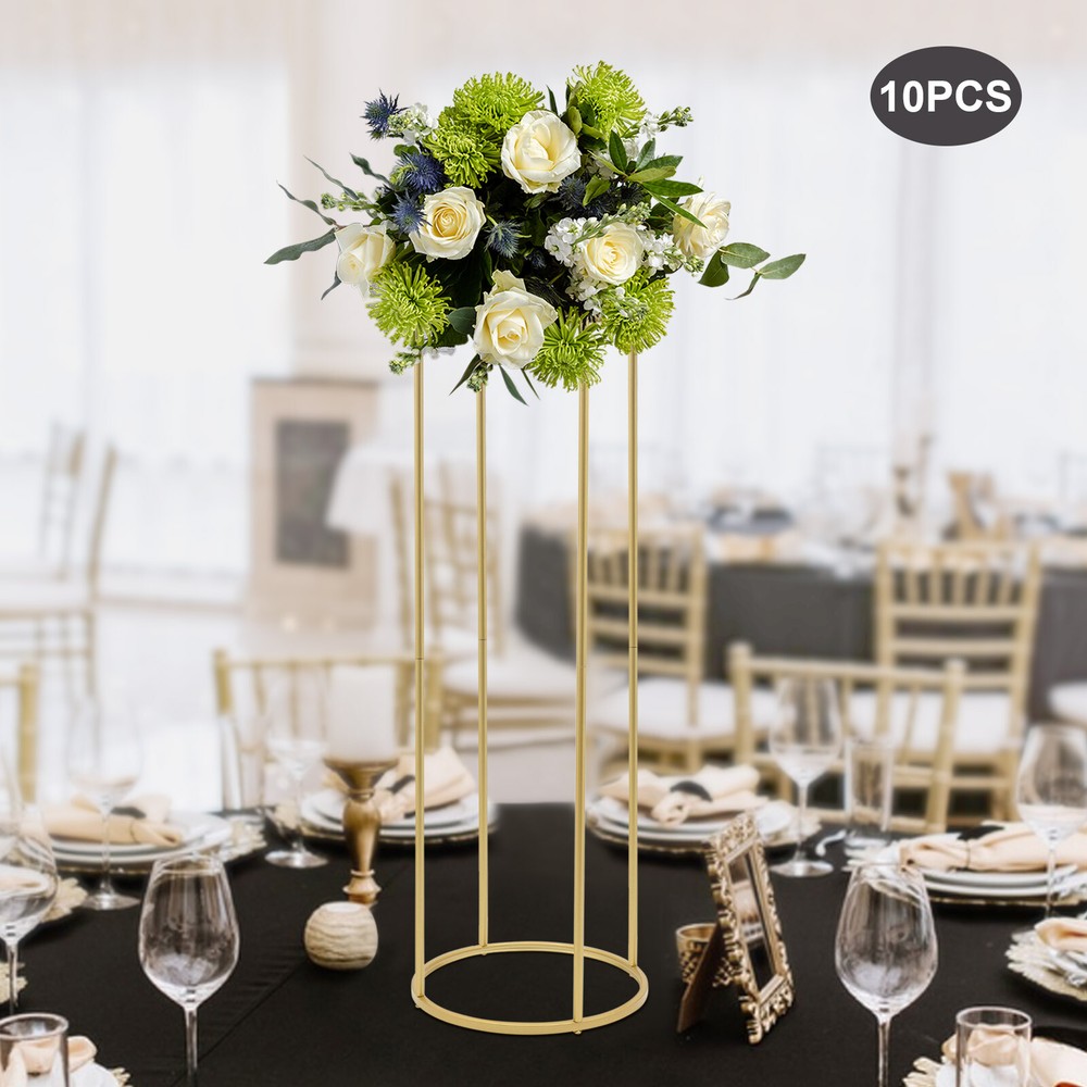 10 Pcs Gold Flower Stands – Elegant Wedding Centerpieces for Any Event