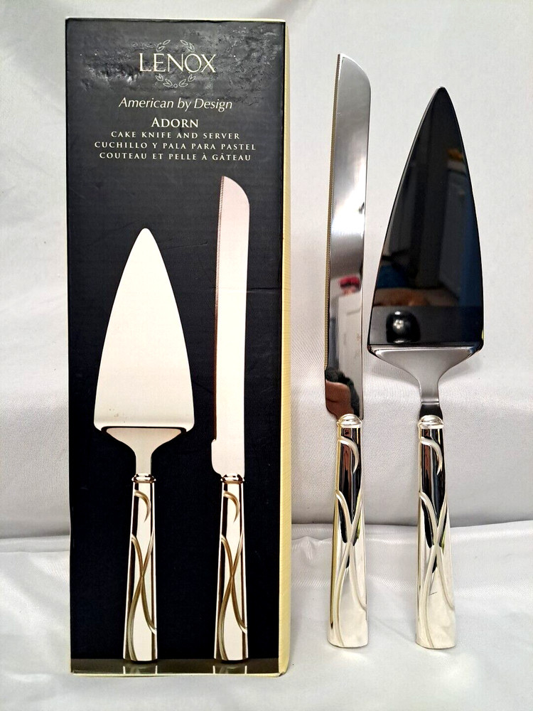 Lenox Adorn 13″ Cake Knife & Server Set American By Design NEW IN BOX Wedding
