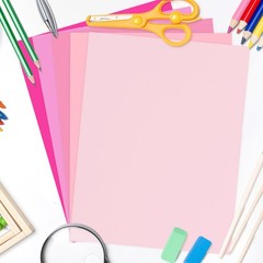 Whaline 50 Sheet 8.5 x 11 Inch Pink Card Stock Paper 5 x 11 Inch,