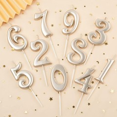 PHD CAKE 10-Count 0-9 Champagne Gold Number Birthday Candles, Number One Birthda