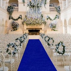 FANPROMS Royal Blue Aisle Runner for 4′ x 25′ (Rectangular),