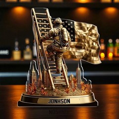 Personalized Firefighter Acrylic Block Hero Tribute Memorial Plaque Dad Gift
