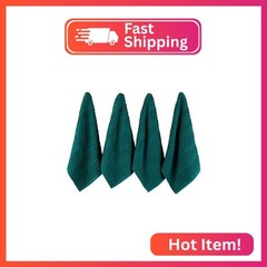 DII Luxury Barmop Collection Chevron Dishtowel Set, 16×19, Teal, 4 Piece