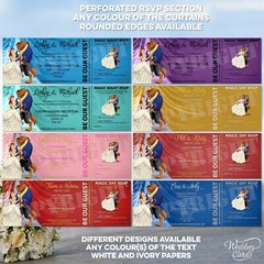 Beauty and the Beast Belle Wedding Invitations Disney Birthday Baby Invites Card