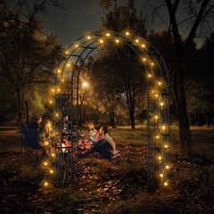 Heavy Duty Iron Garden Arbor Vine Flowers Frame Stand RUST PROOF w/ Floor Prongs