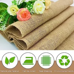 6 Pack Natural Burlap Table Runners,12 x 72 Inch Rustic Jute 6 Pack 12x72inch
