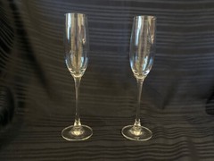 Lenox Crystal Champagne Flutes set of 2 Glasses Simple Pattern New