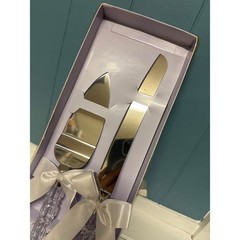 Elegant Crystal Handle Cake Knife Server Set Wedding Anniversary Celebration