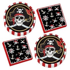 Tableware Party Decorations – 50 Pcs Plates Napkins Birthday Tableware Pirate