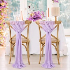 Party Chair Sashes 32 Panels – Light Purple Birthday Chair Decorations Fabric